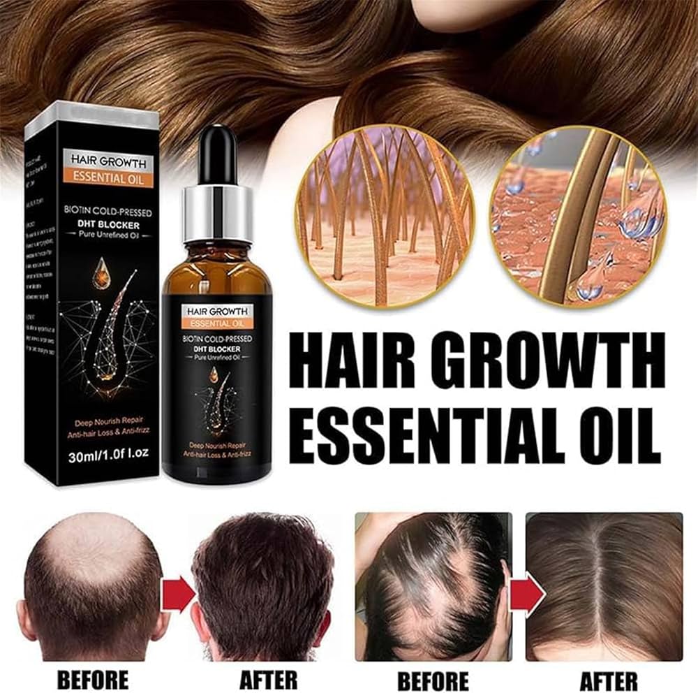 Huile Essentielle pour Cheveux Épais et Sains