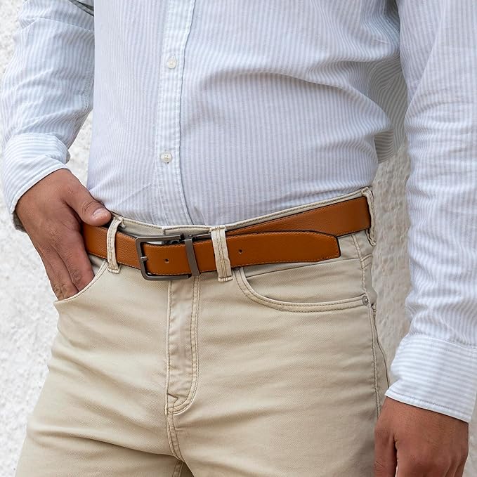 Ceinture Double face 2 en Cuir Véritable Élégance et Polyvalence pour l'Homme