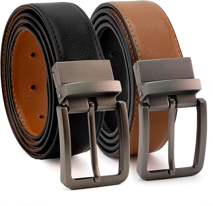 Ceinture Double face 2 en Cuir Véritable Élégance et Polyvalence pour l'Homme