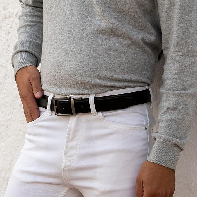 Ceinture Double face 2 en Cuir Véritable Élégance et Polyvalence pour l'Homme