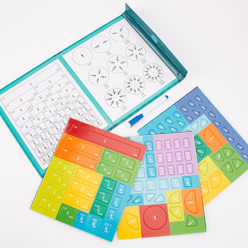 Puzzle de fractions de livre magnétique pour enfants