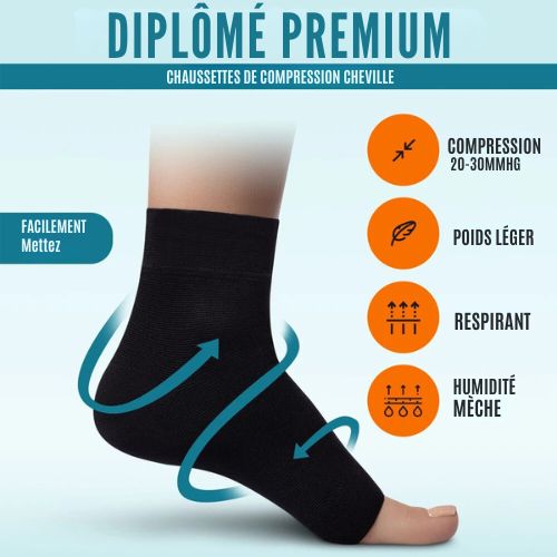 Chaussettes de Compression Anti-Fatigue pour Pieds