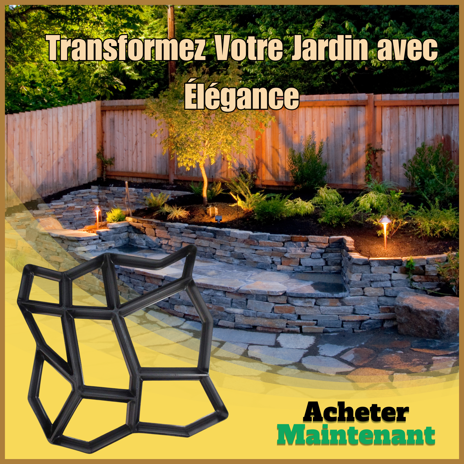 Moule en Plastique pour Pavage de Jardin