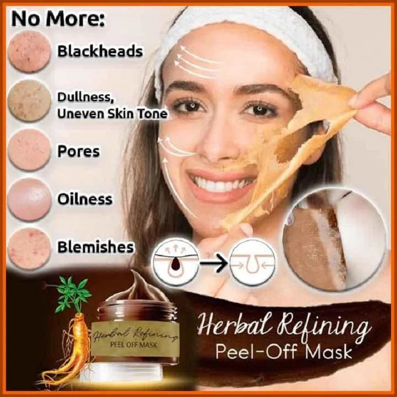 Masque Facial Peel-Off Affinant aux Herbes pour une Peau Radieuse